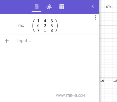 write a square matrix with 3 rows and 3 columns