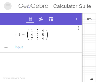 write a square matrix with 3 rows and 3 columns