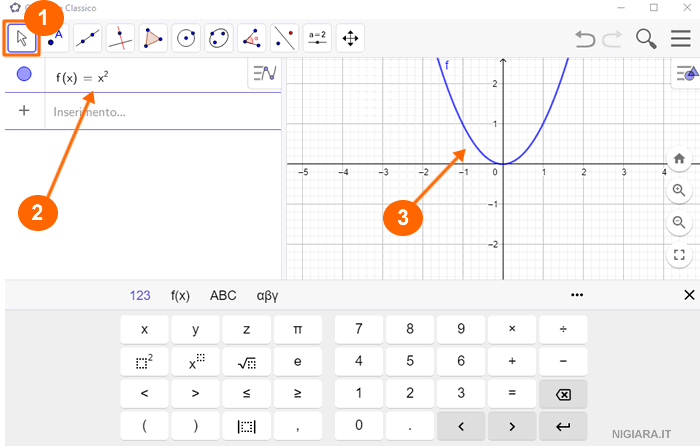 how to draw a function graph on Geogebra